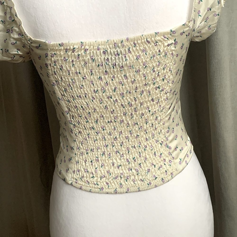 Princess Polly - Floral Cream Corset Top Size 2 - Picture 5 of 14